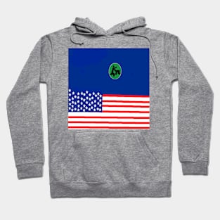 Sporty USA Design on Green Background Hoodie
